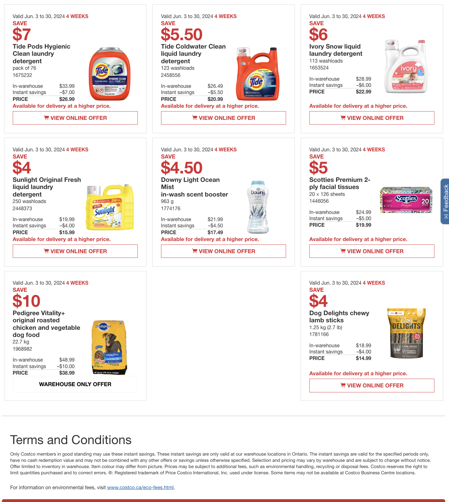 Costco Canada Coupons/Flyers Deals at All Costco Wholesale Warehouses